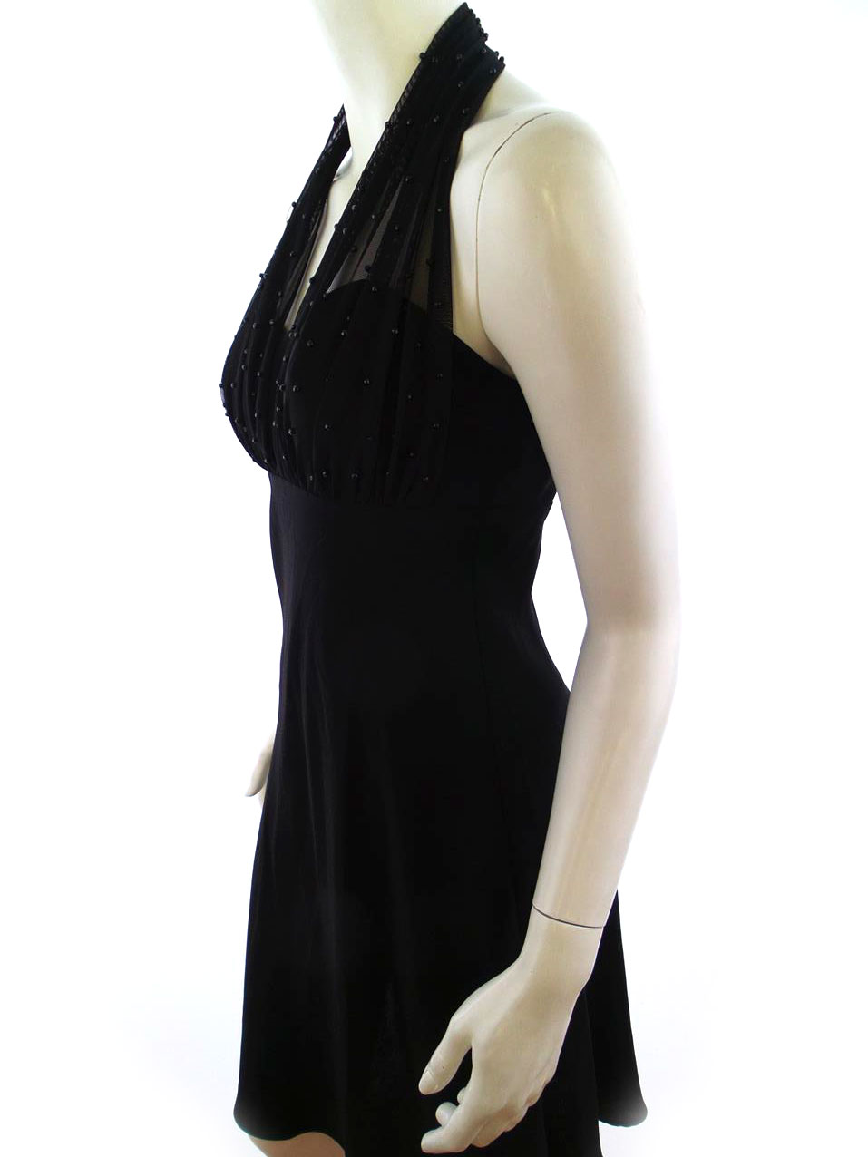 S.L.Fashions Petite Rozmiar 4 Kolor Czarny Halter Suknia Balowa Sukienka Wieczorowa Bezrękawnik Do Kolan