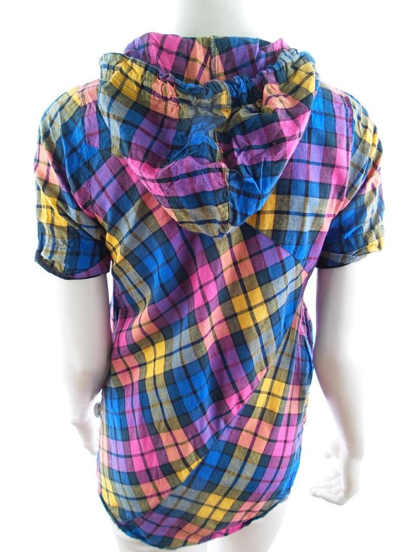 Rütme Rozmiar XS Kolor Granatowy Krata W serek Tunika Popover Bluzka Bezrękawnik Materiał Bawełna 100% Rütme Rozmiar XS Kolor Granatowy Krata W serek Tunika Popover Bluzka Bezrękawnik Materiał Bawełna 100%