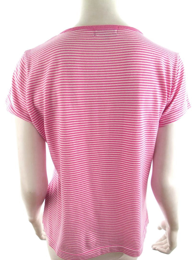 20180216_103034.jpg Text... Rozmiar L Kolor Różowy Okrągły dekolt T-Shirt Krótki rękaw