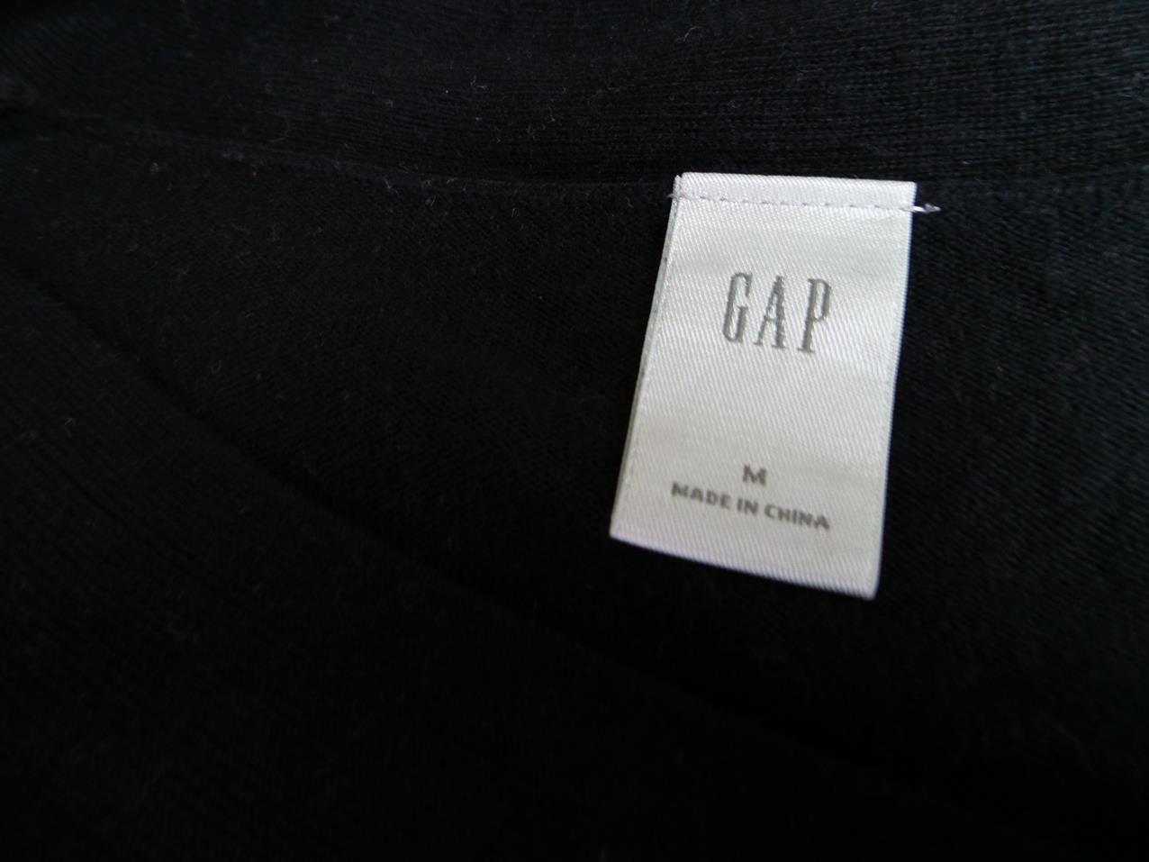 Gap Rozmiar M Kolor Czarny W serek Tunika Bluzka Dzianina Długi rękaw Materiał Rayon