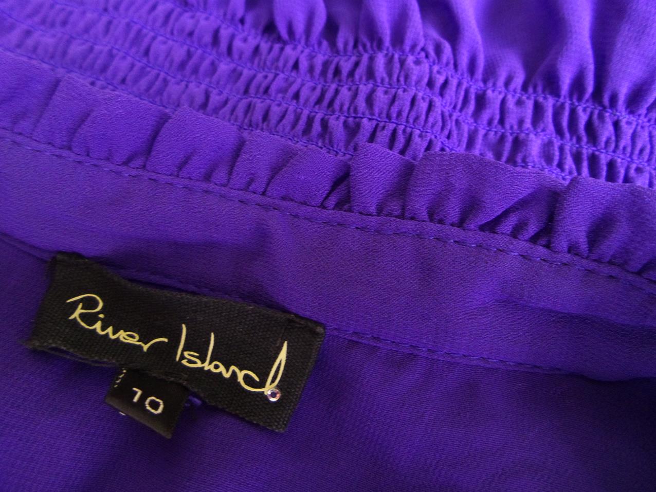 River island Rozmiar 36 Kolor Fioletowy Kołnierz Tunika Bluzka Bezrękawnik