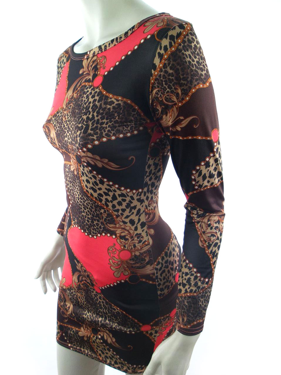 Parisian Rozmiar 8 (36) Kolor Brązowy W łódkę Sukienka Bodycon Długi rękaw Krótka Materiał Wiskoza