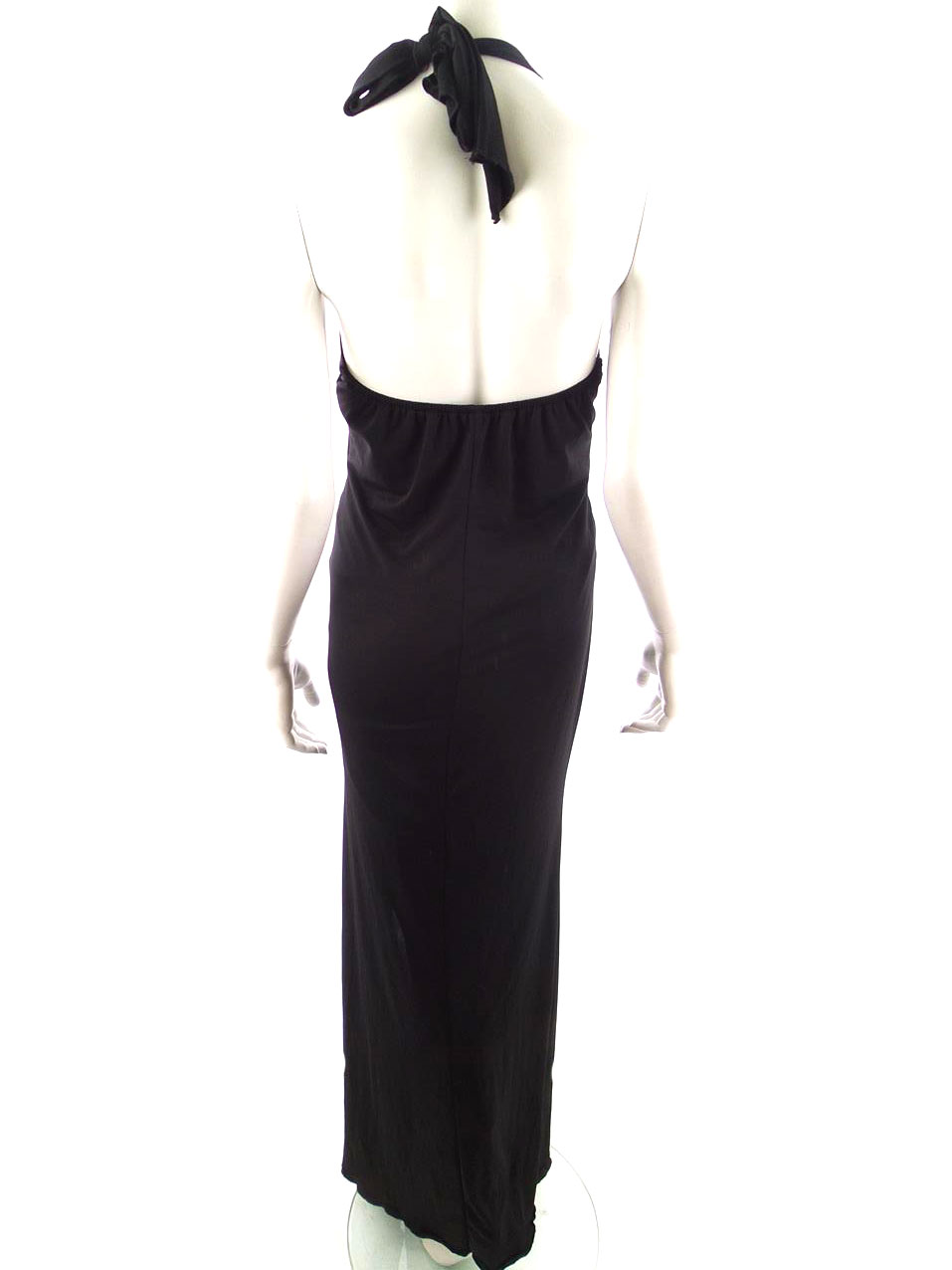 Angel-fashions Rozmiar S Kolor Czarny Halter Sukienka Maxi Bezrękawnik Długa Angel-fashions Rozmiar S Kolor Czarny Halter Sukienka Maxi Bezrękawnik Długa