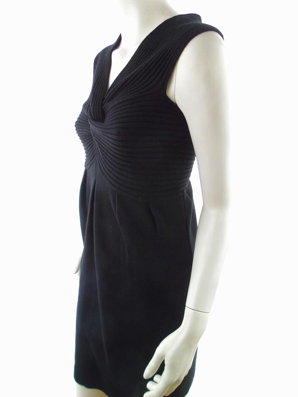 SET-Fashion Rozmiar 38 Kolor Czarny W serek Sukienka Sweterkowa Bezrękawnik Do Kolan Materiał Wełna SET-Fashion Rozmiar 38 Kolor Czarny W serek Sukienka Sweterkowa Bezrękawnik Do Kolan Materiał Wełna