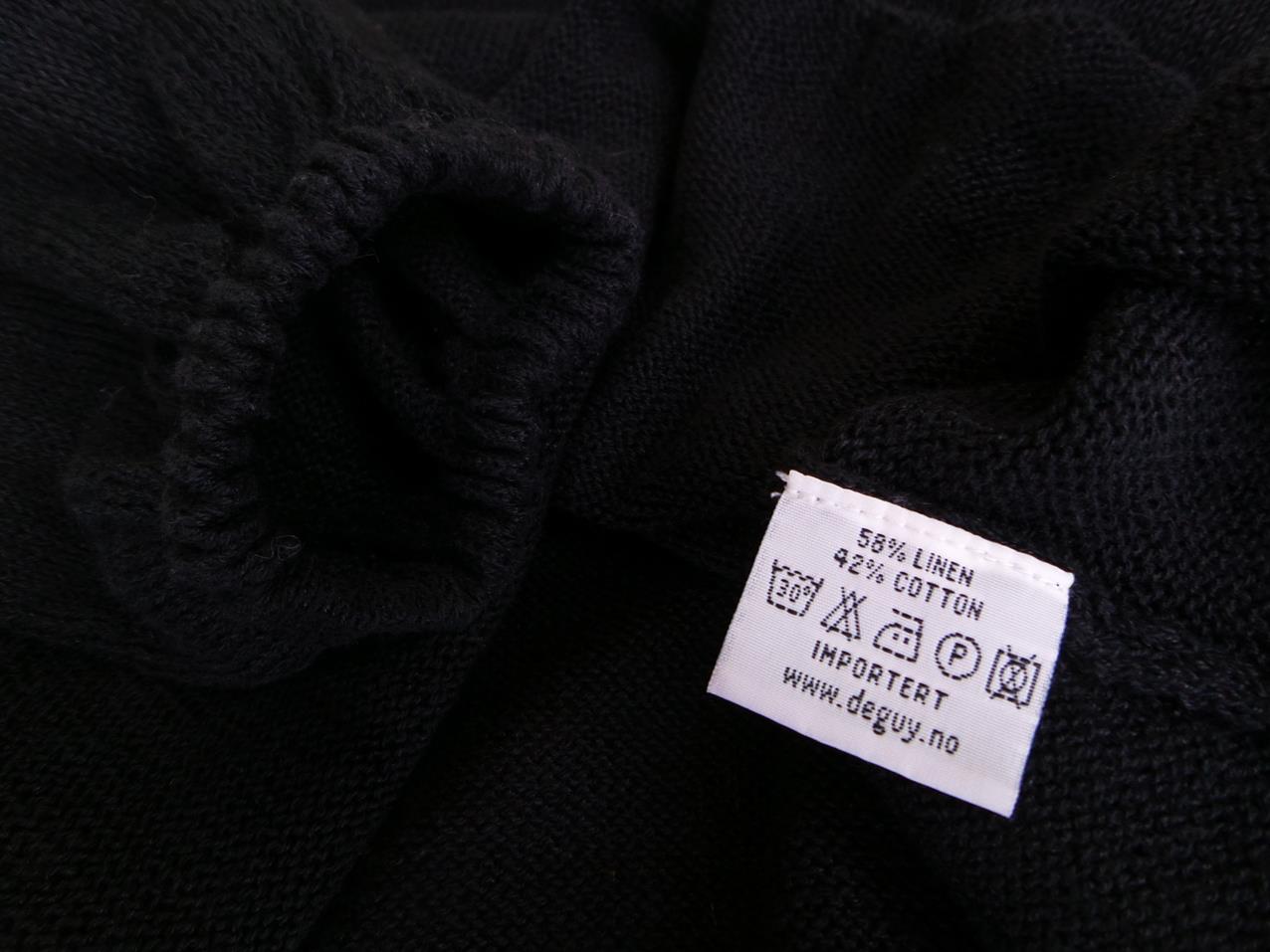 Tricot Rozmiar M Kolor Czarny Dekolt U Sukienka A-Line Długi rękaw Do Kolan Materiał Len Tricot Rozmiar M Kolor Czarny Dekolt U Sukienka A-Line Długi rękaw Do Kolan Materiał Len