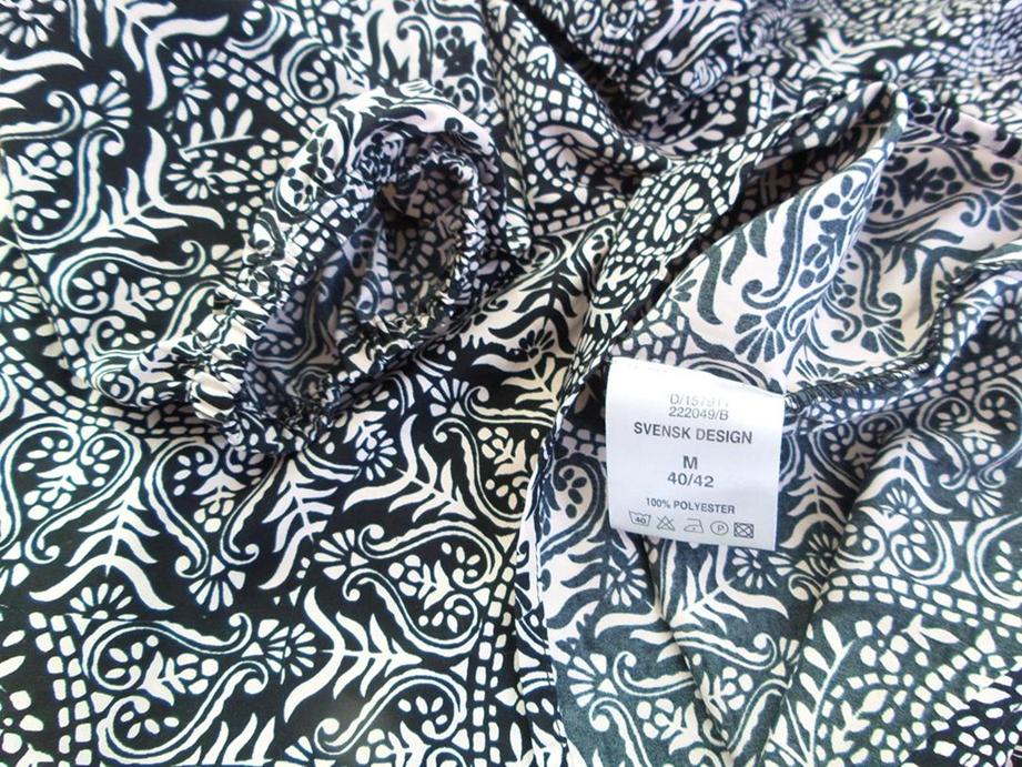 Miss Milla Rozmiar M Kolor Czarny Damask Paisley W serek Tunika Bluzka Długi rękaw