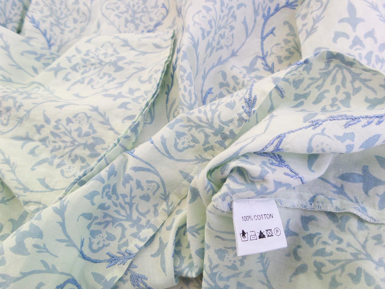 Mariko Rozmiar S Damask Paisley W serek Tunika Bluzka Długi rękaw Materiał Bawełna 100%
