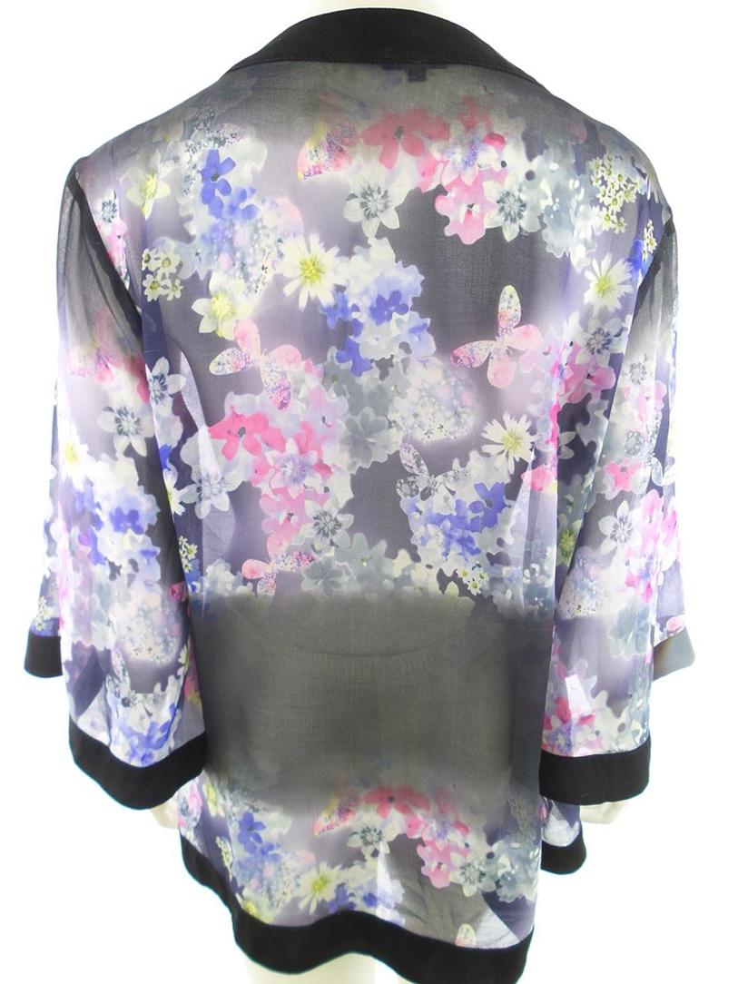 River island Rozmiar 14 (42) Kolor Szary W serek Długi Otwarty Kardigan Rękaw 3/4 Cienka dzianina