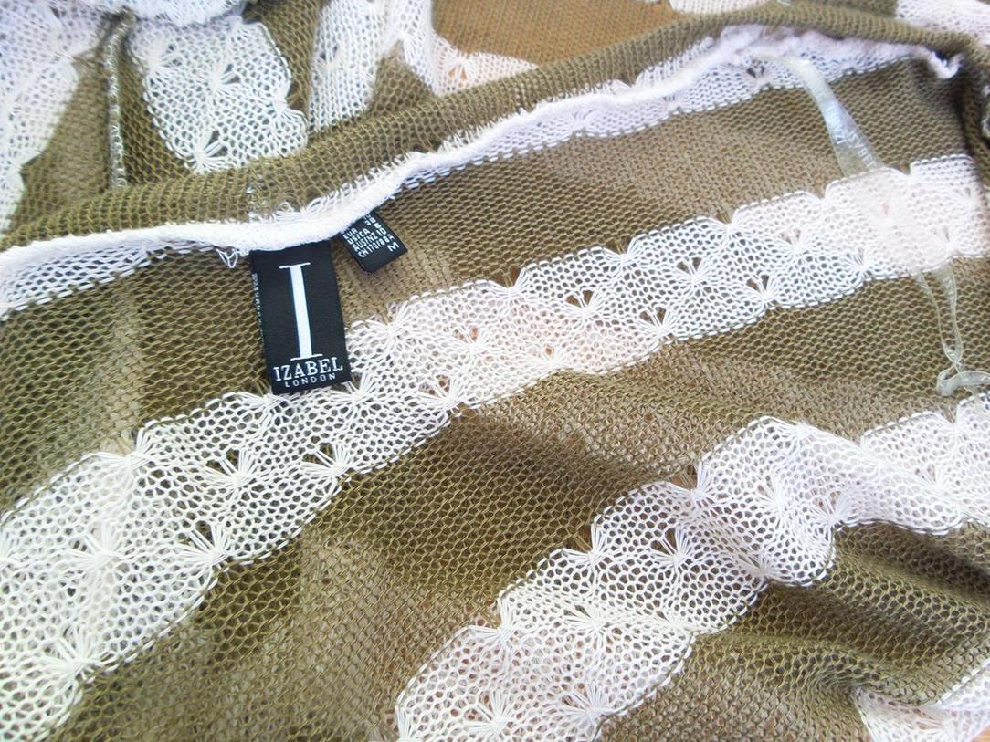 20180302_092947.jpg Izabel London Rozmiar 38 Kolor Khaki W serek Długi Otwarty Kardigan Krótki rękaw Otwarta dzianina