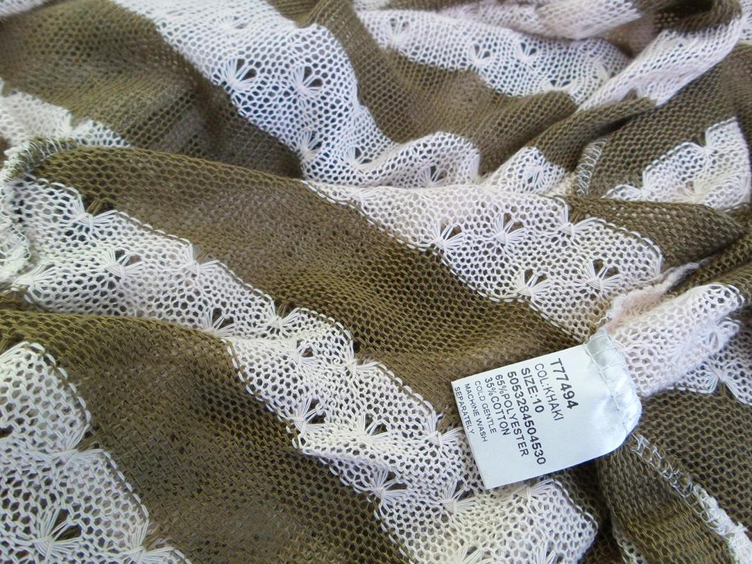 20180302_093007.jpg Izabel London Rozmiar 38 Kolor Khaki W serek Długi Otwarty Kardigan Krótki rękaw Otwarta dzianina