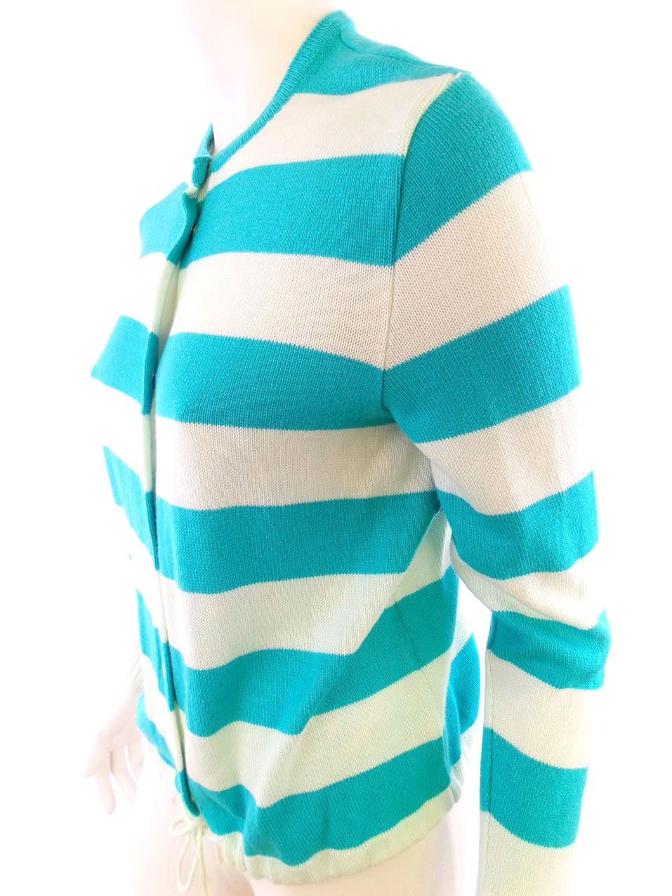 20180302_093534.jpg Wolford Rozmiar 38 Kolor Turkusowy Crew Neck Kardigan Zapinany Długi rękaw Cienka dzianina