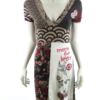 DESIGUAL Rozmiar S Kolor Czarny W serek Sukienka A-Line Krótki rękaw Do Kolan Materiał Bawełna
