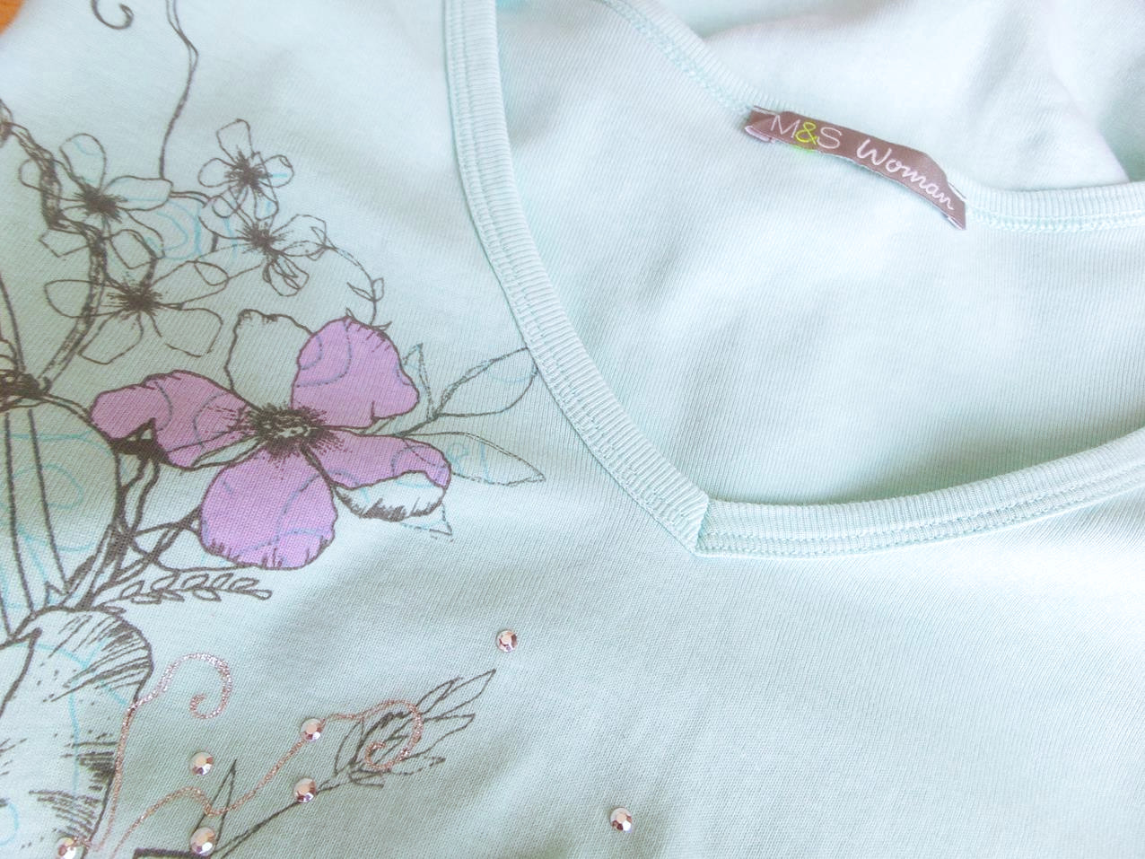 Rozmiar S Kolor Niebieski W serek T-Shirt Krótki rękaw