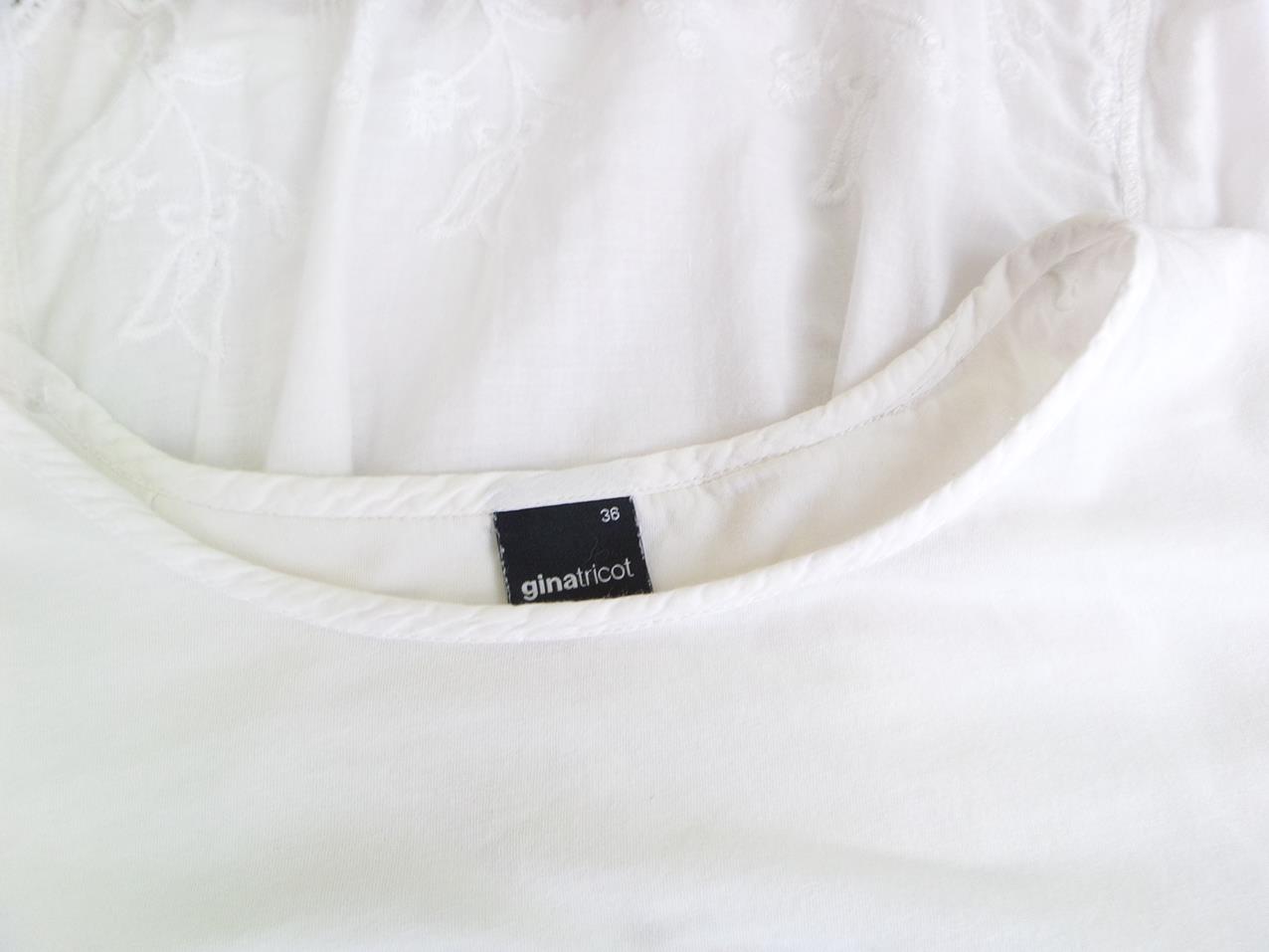 Gina Tricot Rozmiar 36 Kolor Biały Okrągły dekolt Tunika Bluzka Długi rękaw Materiał Bawełna 100% Gina Tricot Rozmiar 36 Kolor Biały Okrągły dekolt Tunika Bluzka Długi rękaw Materiał Bawełna 100%