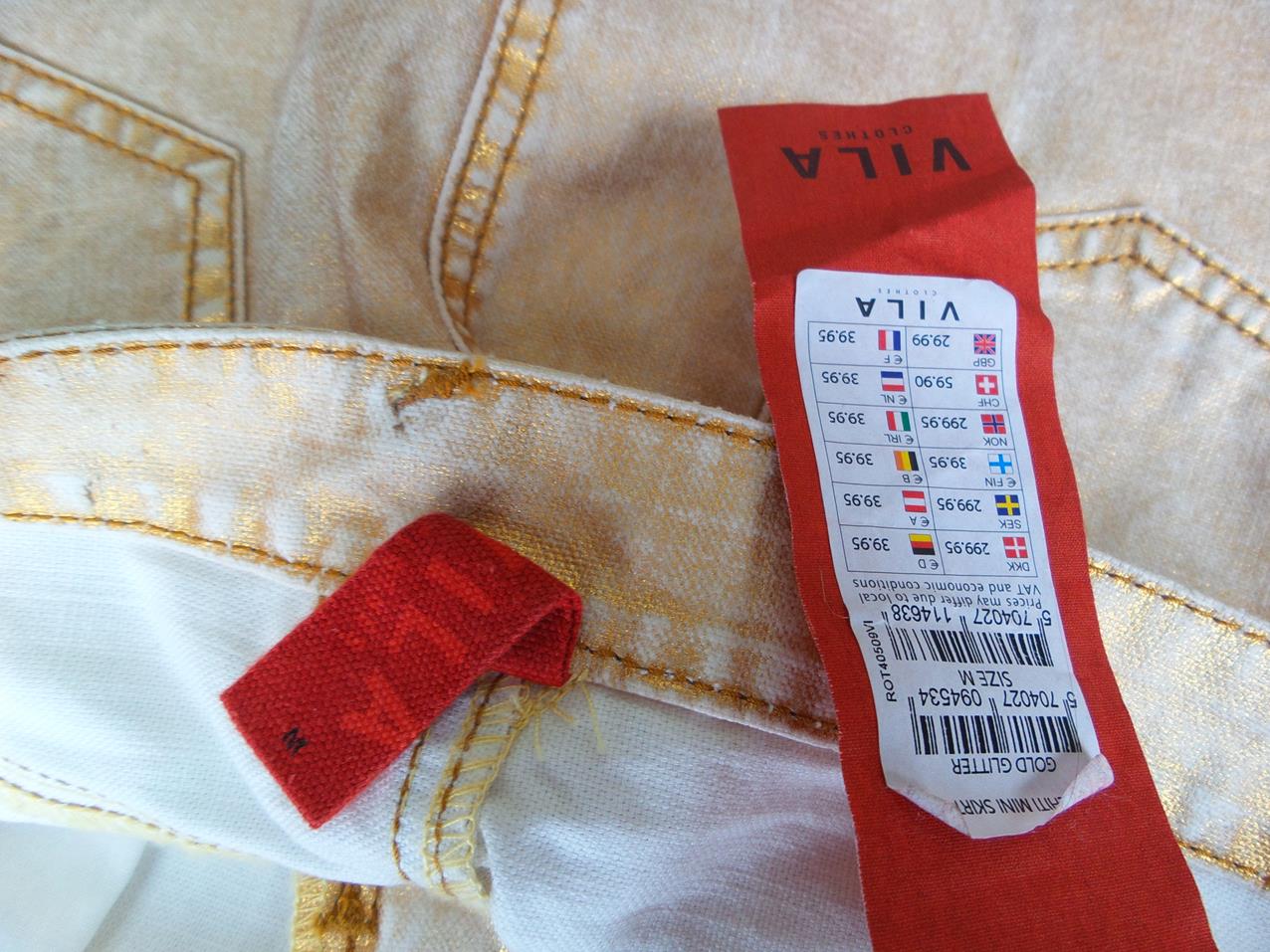 20180312_124304.jpg Vila Rozmiar M Kolor Złoty Spódnica Mini Krótka