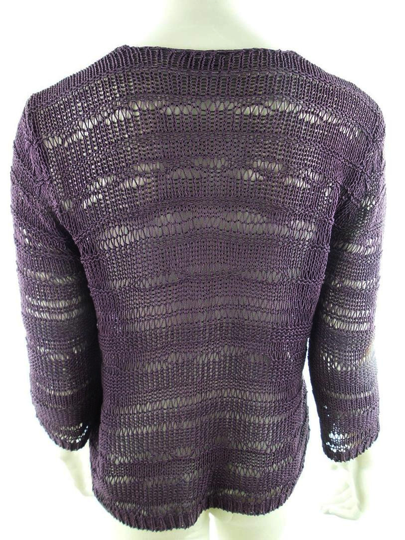 20180313_093652.jpg Gerry weber Rozmiar M Kolor Fioletowy W serek Kardigan Zapinany Rękaw 3/4 Otwarta dzianina