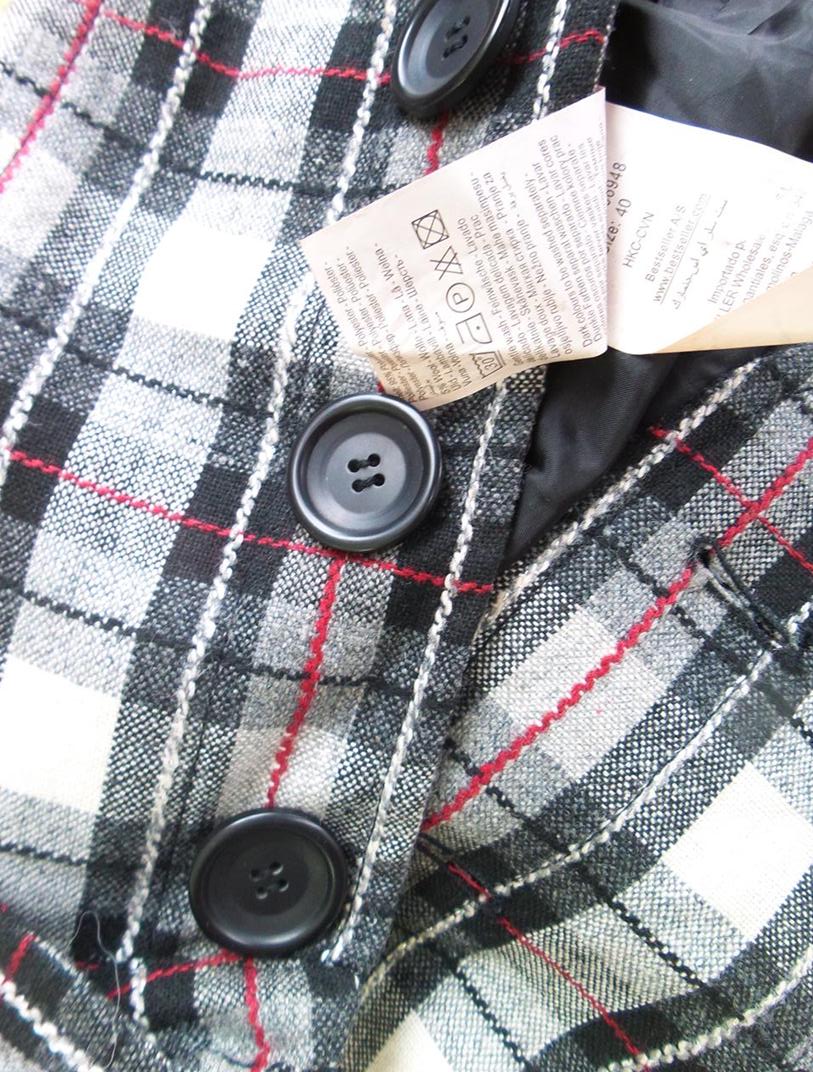 Vero moda Rozmiar L Kolor Czarny Kołnierz Żakiet z zapięciem Rękaw 3/4