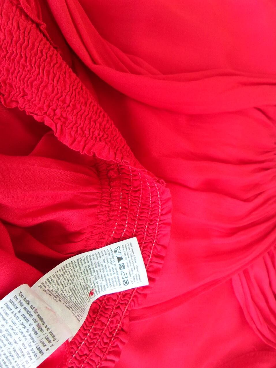 Vero moda Rozmiar XSL Kolor Czerwony Okrągły dekolt Tunika Bluzka Długi rękaw Materiał Wiskoza 100%