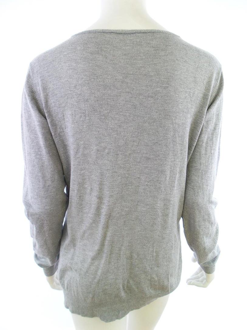 Essentiel Rozmiar XL Kolor Szary Głęboki Serek Tunika Bluzka Dzianina Długi rękaw Materiał Wiskoza Essentiel Rozmiar XL Kolor Szary Głęboki Serek Tunika Bluzka Dzianina Długi rękaw Materiał Wiskoza