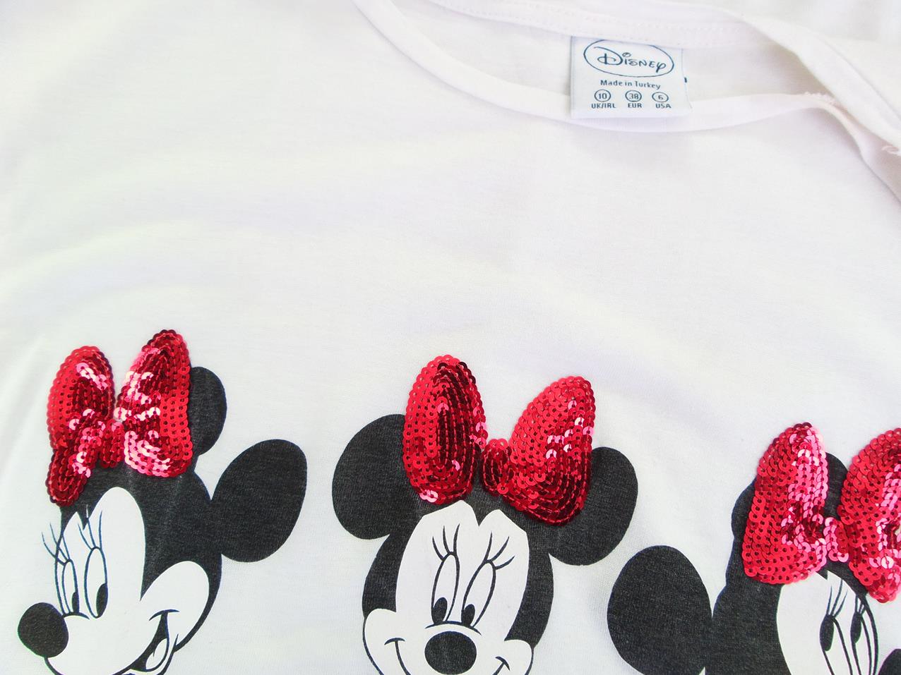 Disney Rozmiar 38 Kolor Biały Okrągły dekolt Tunika Bluzka Krótki rękaw