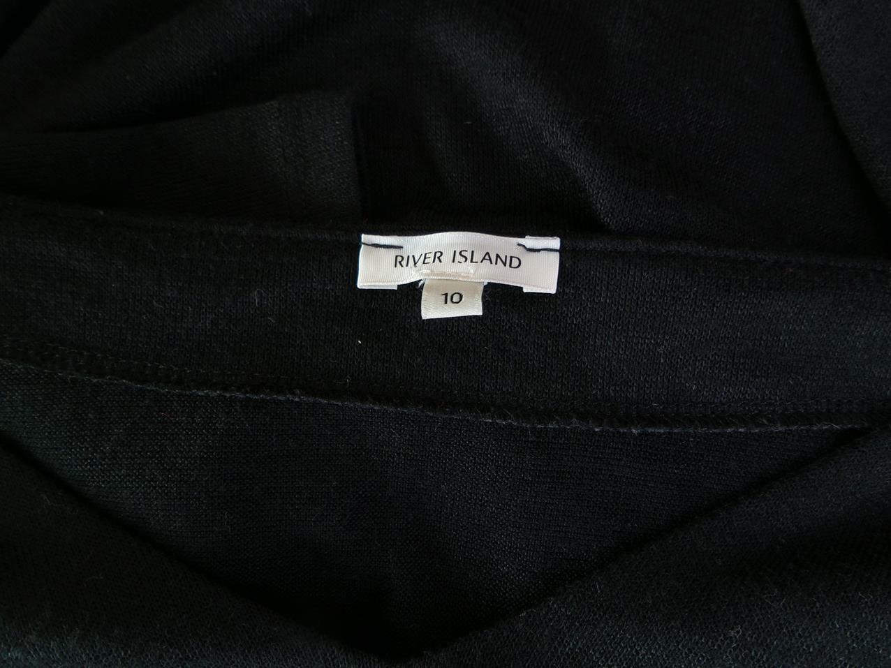 River island Rozmiar 10 (38) Kolor Czarny W serek Tunika Bluzka Długi rękaw River island Rozmiar 10 (38) Kolor Czarny W serek Tunika Bluzka Długi rękaw