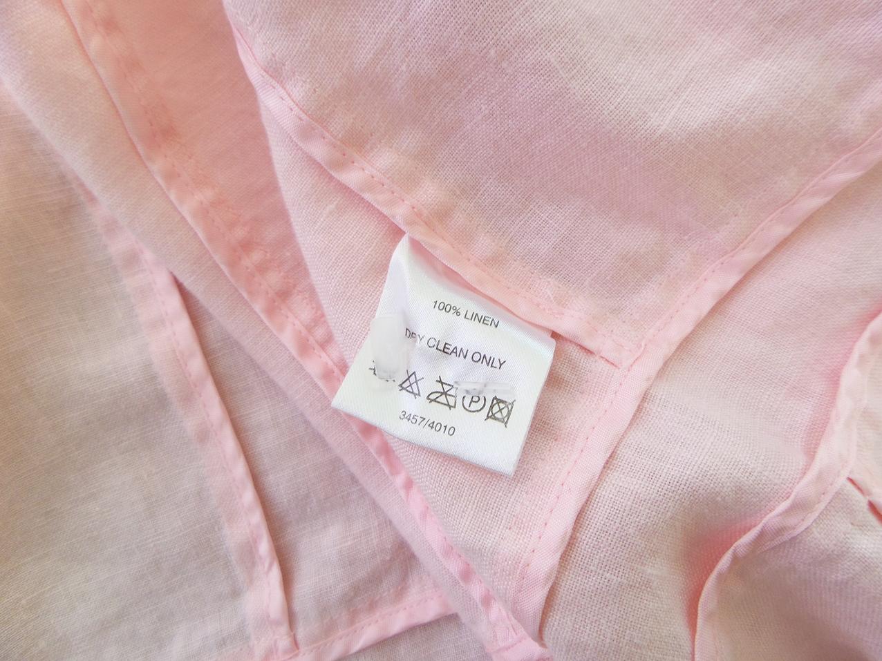 20180405_120253.jpg Vintage Rozmiar M Kolor Pudrowy Róż Kołnierz Żakiet Wiązany Długi rękaw Materiał Len 100%