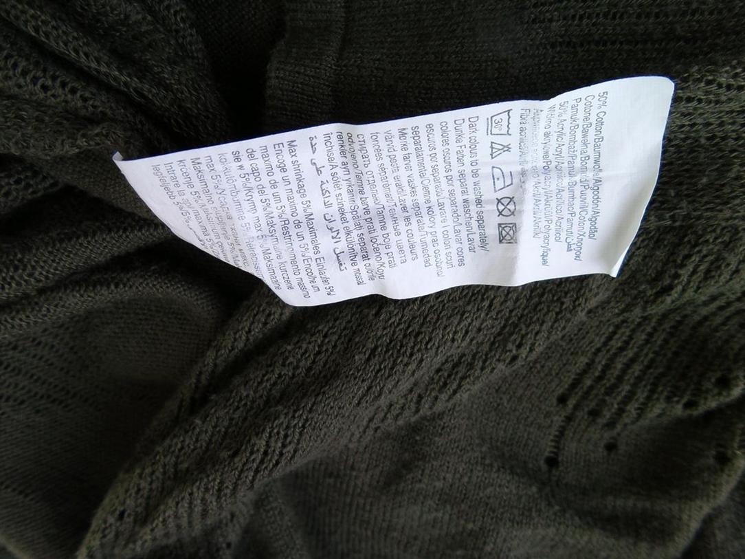 Vero moda Rozmiar S Kolor Zielony Drapowany dekolt Tunika Bluzka Dzianina Długi rękaw Materiał Bawełna