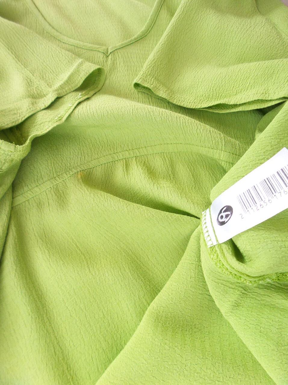 Vintage Rozmiar 20 (48) Kolor Zielony W serek Tunika Bluzka Krótki rękaw Materiał Wiskoza 100% Vintage Rozmiar 20 (48) Kolor Zielony W serek Tunika Bluzka Krótki rękaw Materiał Wiskoza 100%