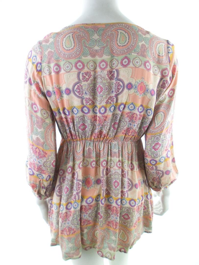 Gina Tricot Rozmiar 36 Kolor Beżowy Paisley Dekolt U Tunika Bluzka Rękaw 3/4 Materiał Wiskoza 100% Gina Tricot Rozmiar 36 Kolor Beżowy Paisley Dekolt U Tunika Bluzka Rękaw 3/4 Materiał Wiskoza 100%