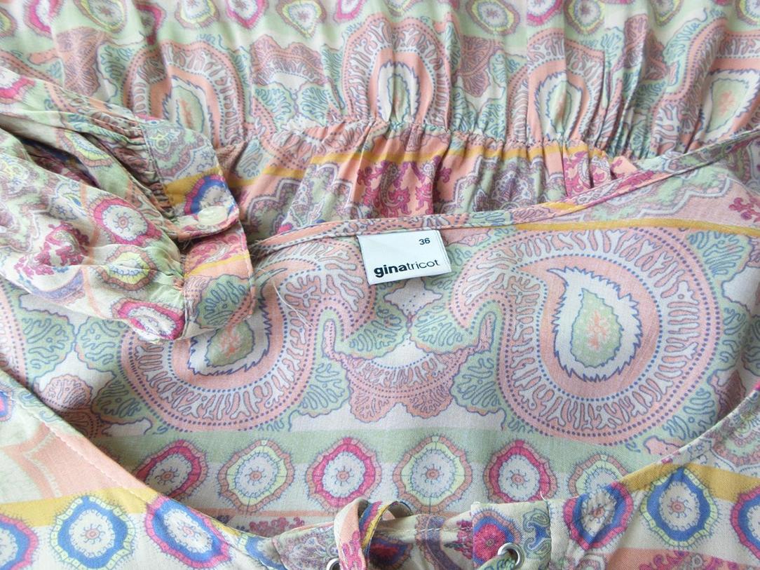 Gina Tricot Rozmiar 36 Kolor Beżowy Paisley Dekolt U Tunika Bluzka Rękaw 3/4 Materiał Wiskoza 100% Gina Tricot Rozmiar 36 Kolor Beżowy Paisley Dekolt U Tunika Bluzka Rękaw 3/4 Materiał Wiskoza 100%
