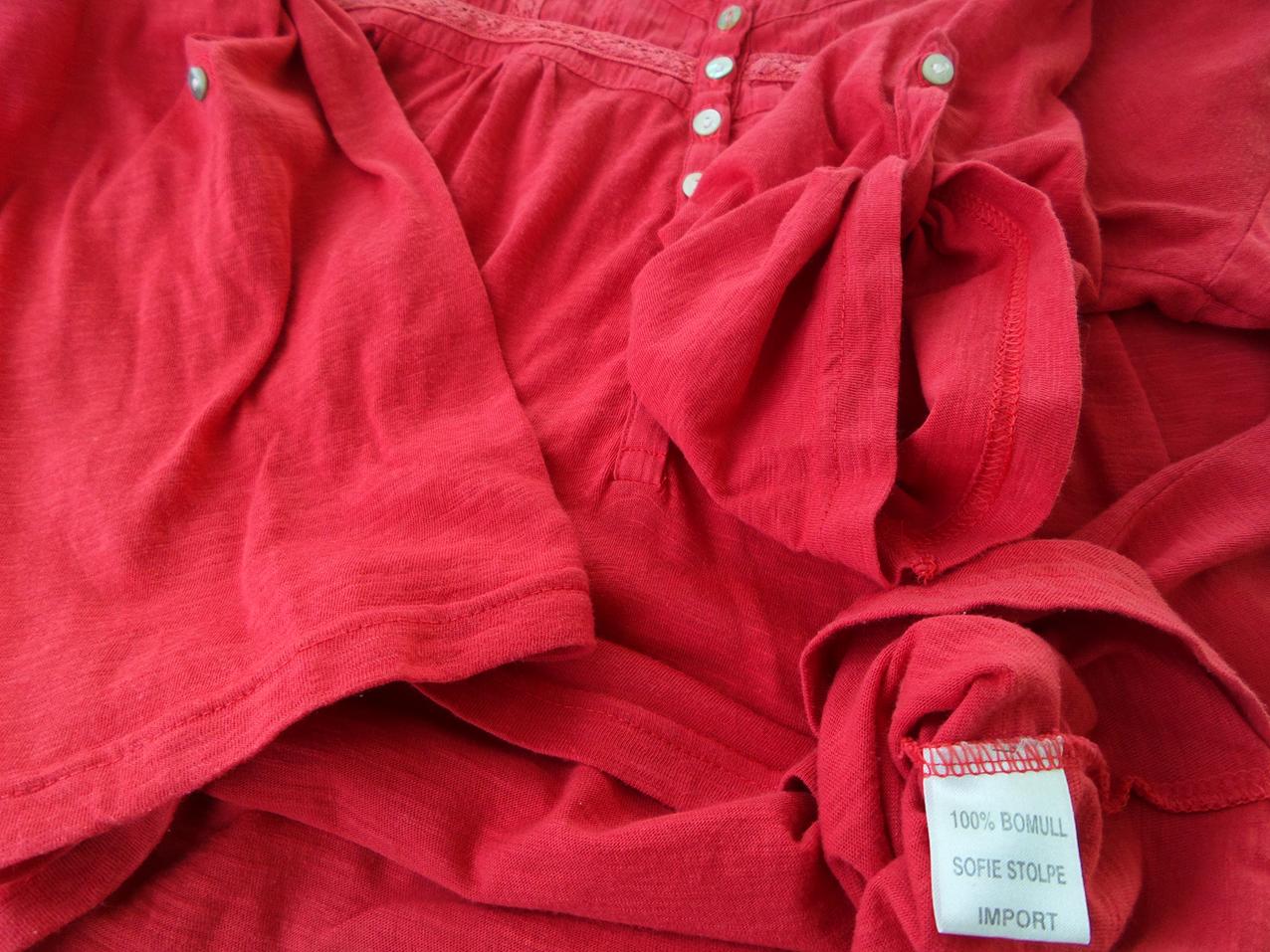 Zavanna Rozmiar L Kolor Czerwony Okrągły dekolt Tunika Popover Bluzka Rękaw 3/4 Materiał Bawełna 100% Zavanna Rozmiar L Kolor Czerwony Okrągły dekolt Tunika Popover Bluzka Rękaw 3/4 Materiał Bawełna 100%