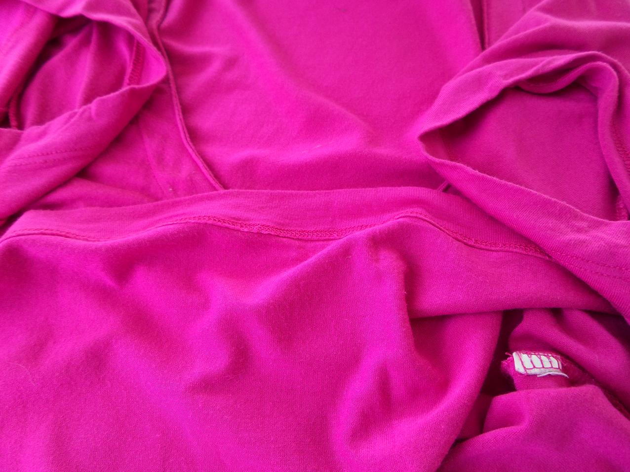 HEMA Rozmiar XL Kolor Fuksja Dekolt U Tunika Bluzka Krótki rękaw