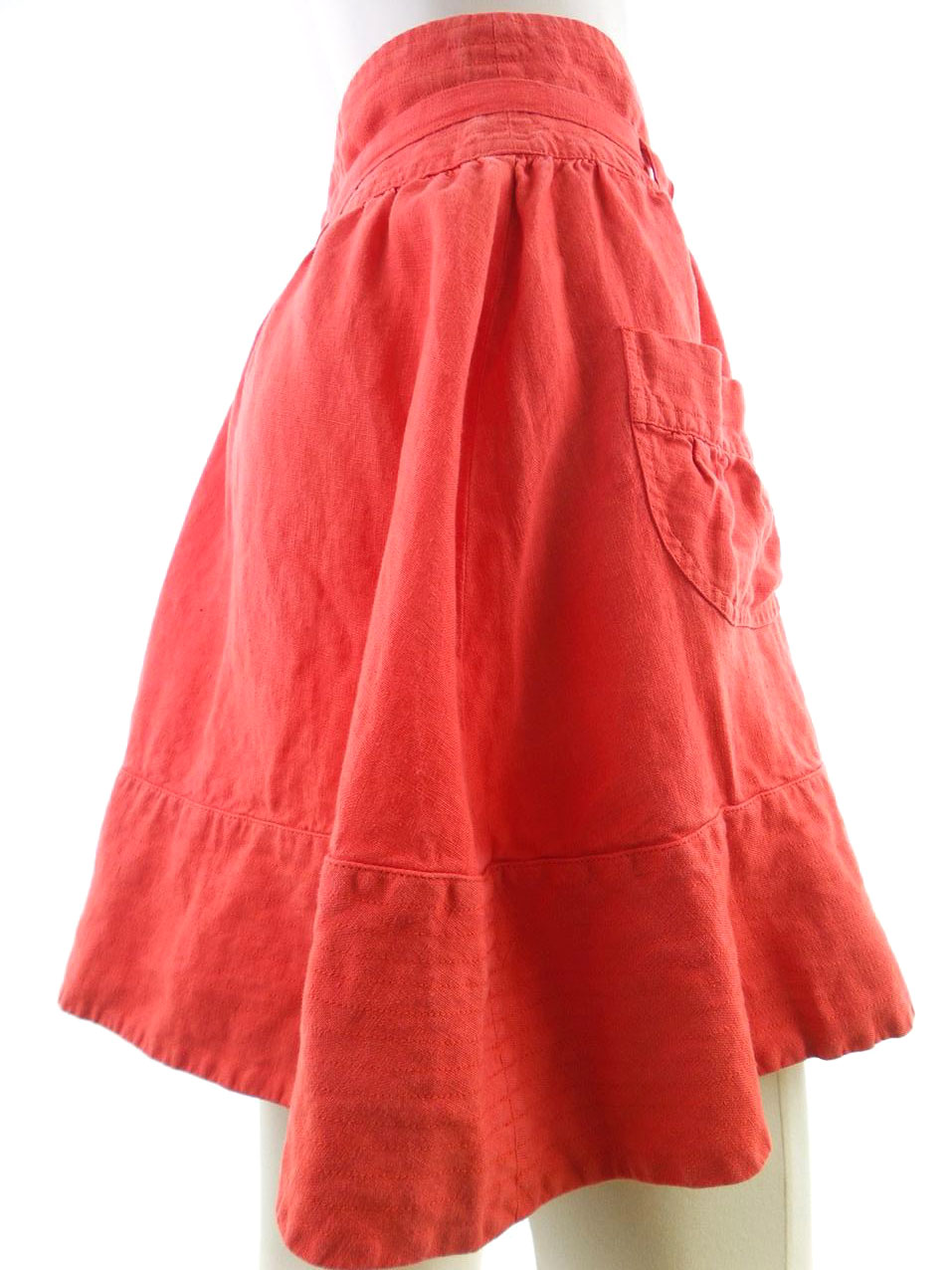 20180420_090057.jpg River island Rozmiar 36 Kolor Pomarańczowy A-Line Spódnica Do Kolan Materiał Len 100%