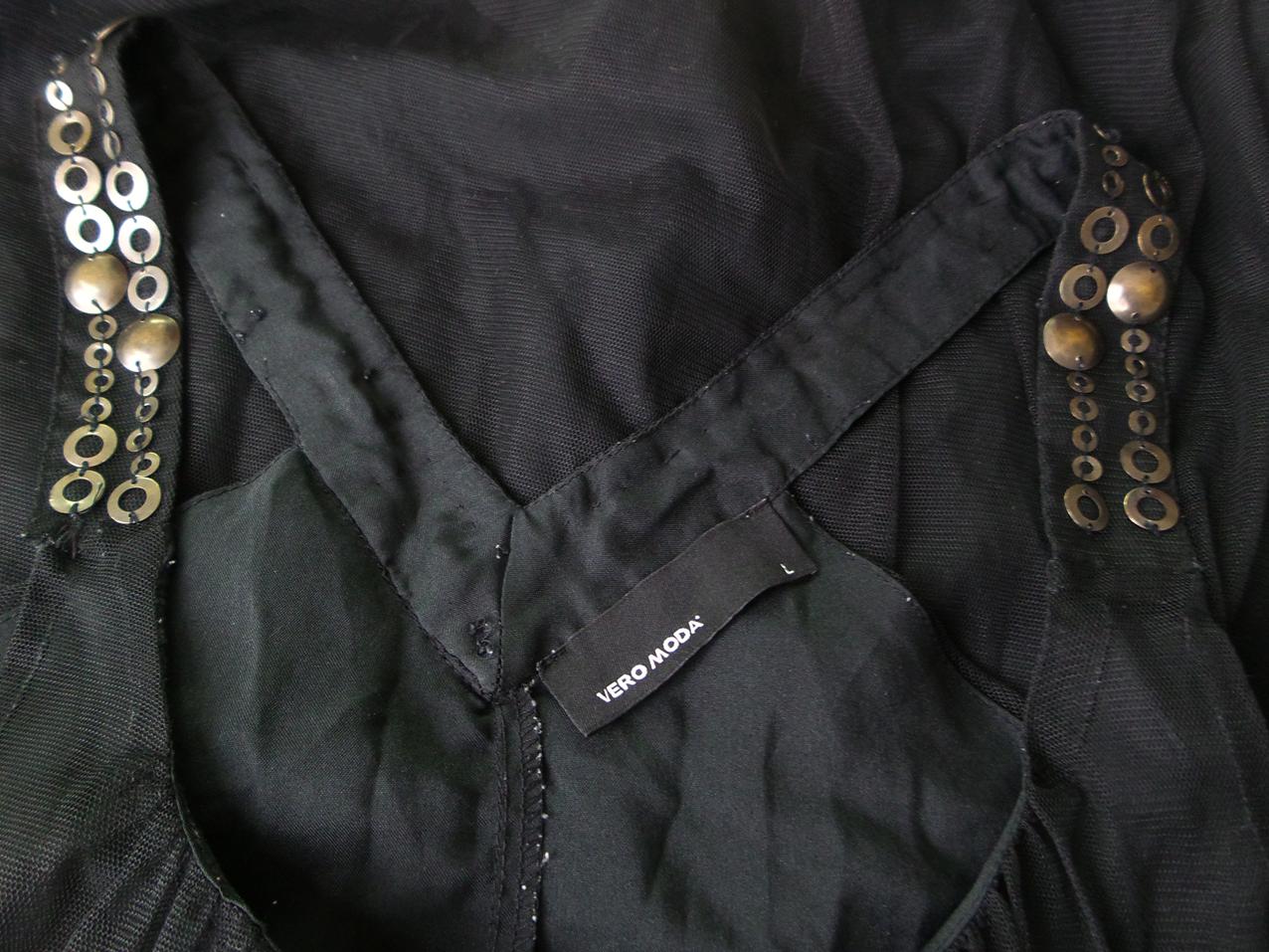 Vero moda Rozmiar L Kolor Czarny Dekolt U Tunika Bluzka Bezrękawnik Vero moda Rozmiar L Kolor Czarny Dekolt U Tunika Bluzka Bezrękawnik