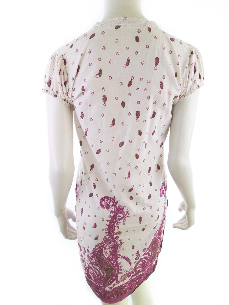 Vintage Rozmiar S Kolor Biały Paisley Kołnierz Tunika Bluzka Bezrękawnik Vintage Rozmiar S Kolor Biały Paisley Kołnierz Tunika Bluzka Bezrękawnik
