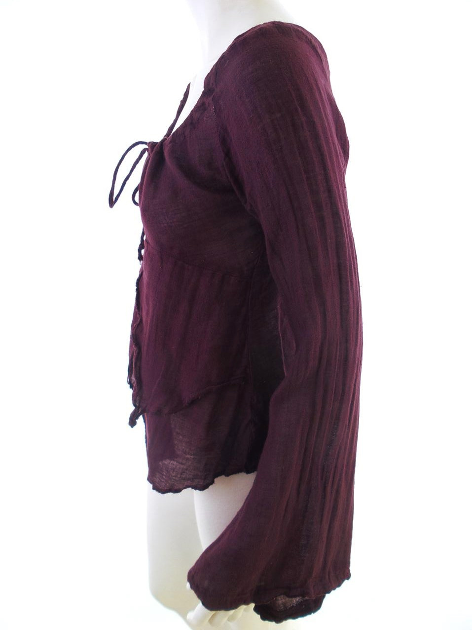 20180510_113126.jpg BRANTING Rozmiar S Kolor Brązowy Keyhole Crew Neck Bluzka Wiązana Długi rękaw Materiał Bawełna