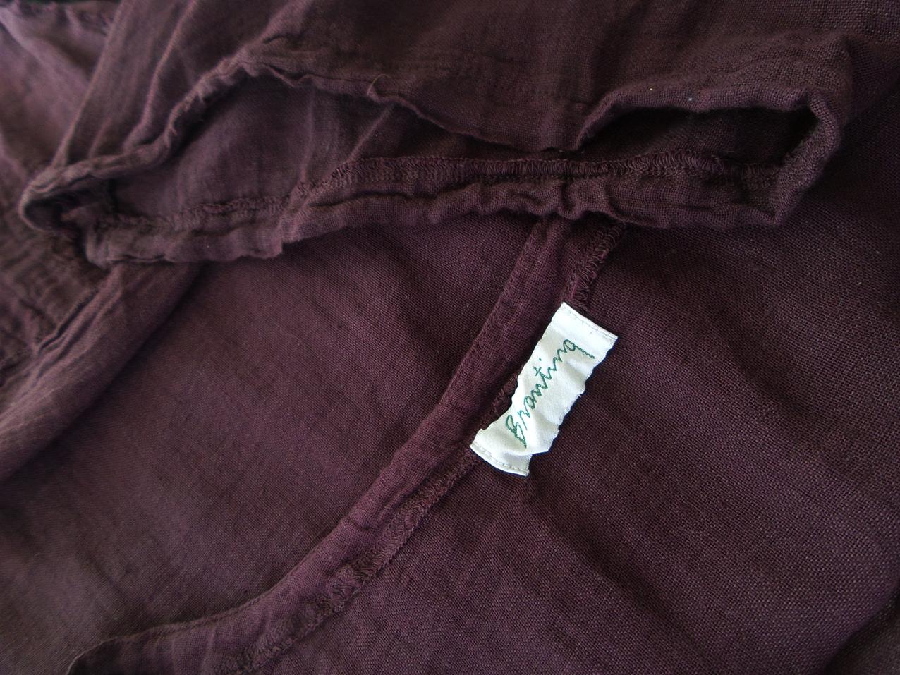 20180510_113205.jpg BRANTING Rozmiar S Kolor Brązowy Keyhole Crew Neck Bluzka Wiązana Długi rękaw Materiał Bawełna