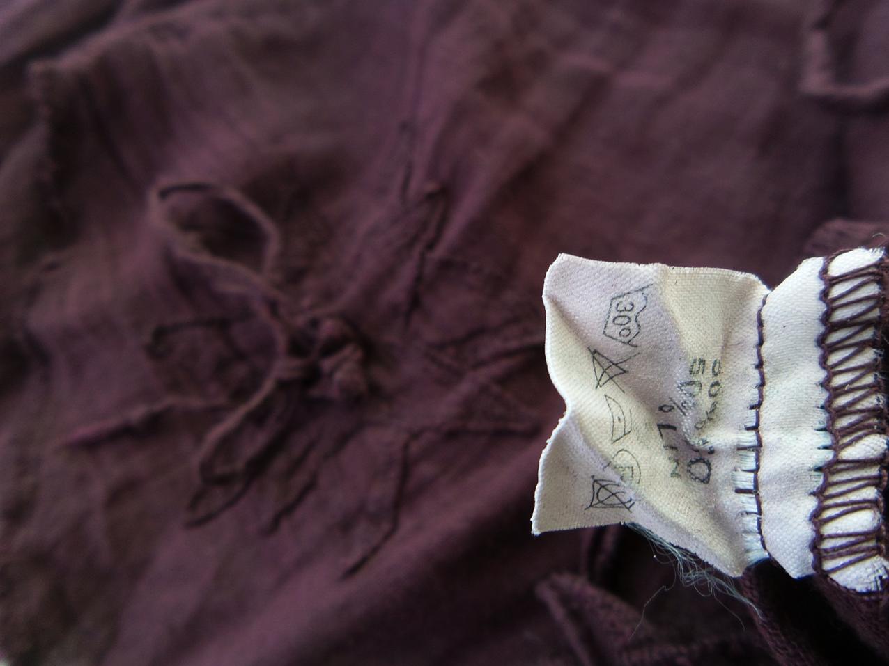 20180510_113245.jpg BRANTING Rozmiar S Kolor Brązowy Keyhole Crew Neck Bluzka Wiązana Długi rękaw Materiał Bawełna