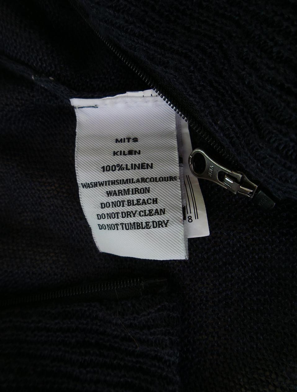 20180514_102156.jpg Vintage Rozmiar S Kolor Granatowy Bluza na suwak Długi rękaw Materiał Len 100%