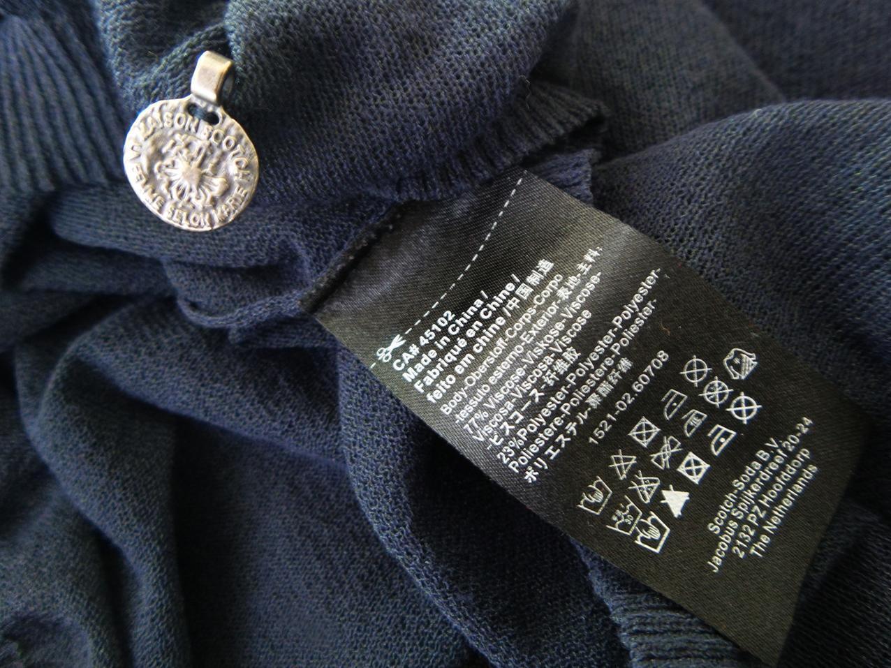 20180515_113444.jpg Maison scotch Rozmiar 2 Kolor Granatowy Crew Neck Sweter Długi rękaw Materiał Wiskoza Cienka dzianina