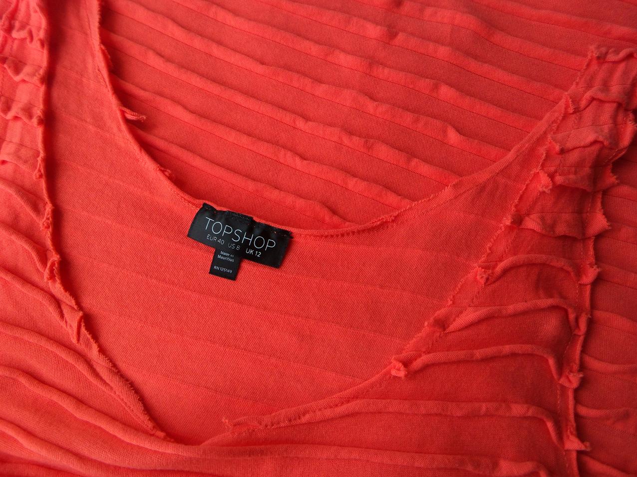 Topshop Rozmiar 40 Kolor Pomarańczowy Dekolt U Sukienka Bodycon Bezrękawnik Krótka Materiał Bawełna 100% Topshop Rozmiar 40 Kolor Pomarańczowy Dekolt U Sukienka Bodycon Bezrękawnik Krótka Materiał Bawełna 100%