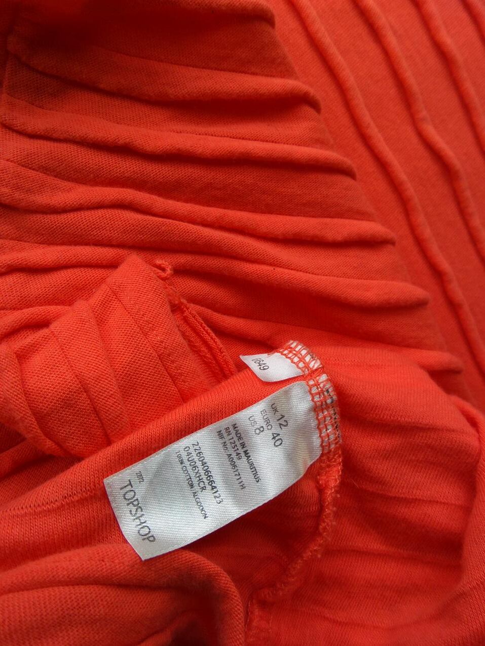 Topshop Rozmiar 40 Kolor Pomarańczowy Dekolt U Sukienka Bodycon Bezrękawnik Krótka Materiał Bawełna 100% Topshop Rozmiar 40 Kolor Pomarańczowy Dekolt U Sukienka Bodycon Bezrękawnik Krótka Materiał Bawełna 100%