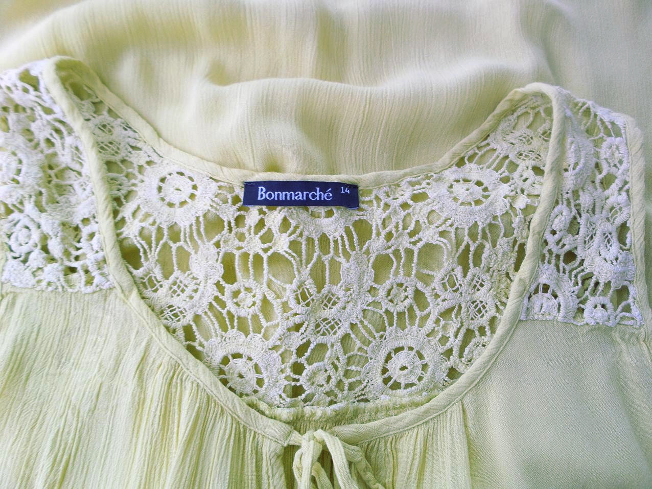 BONMARCHE Rozmiar 14 (42) Kolor Limonkowa Zieleń Okrągły dekolt Tunika Bluzka Bezrękawnik Materiał Wiskoza 100% BONMARCHE Rozmiar 14 (42) Kolor Limonkowa Zieleń Okrągły dekolt Tunika Bluzka Bezrękawnik Materiał Wiskoza 100%