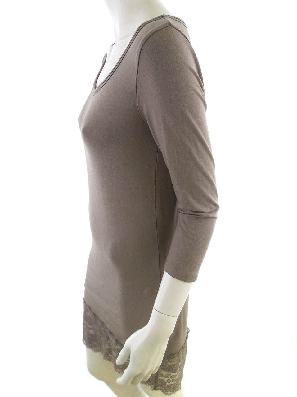 Fransa Rozmiar M Kolor Brązowy Okrągły dekolt Sukienka Bodycon Rękaw 3/4 Do Kolan Materiał Wiskoza Fransa Rozmiar M Kolor Brązowy Okrągły dekolt Sukienka Bodycon Rękaw 3/4 Do Kolan Materiał Wiskoza
