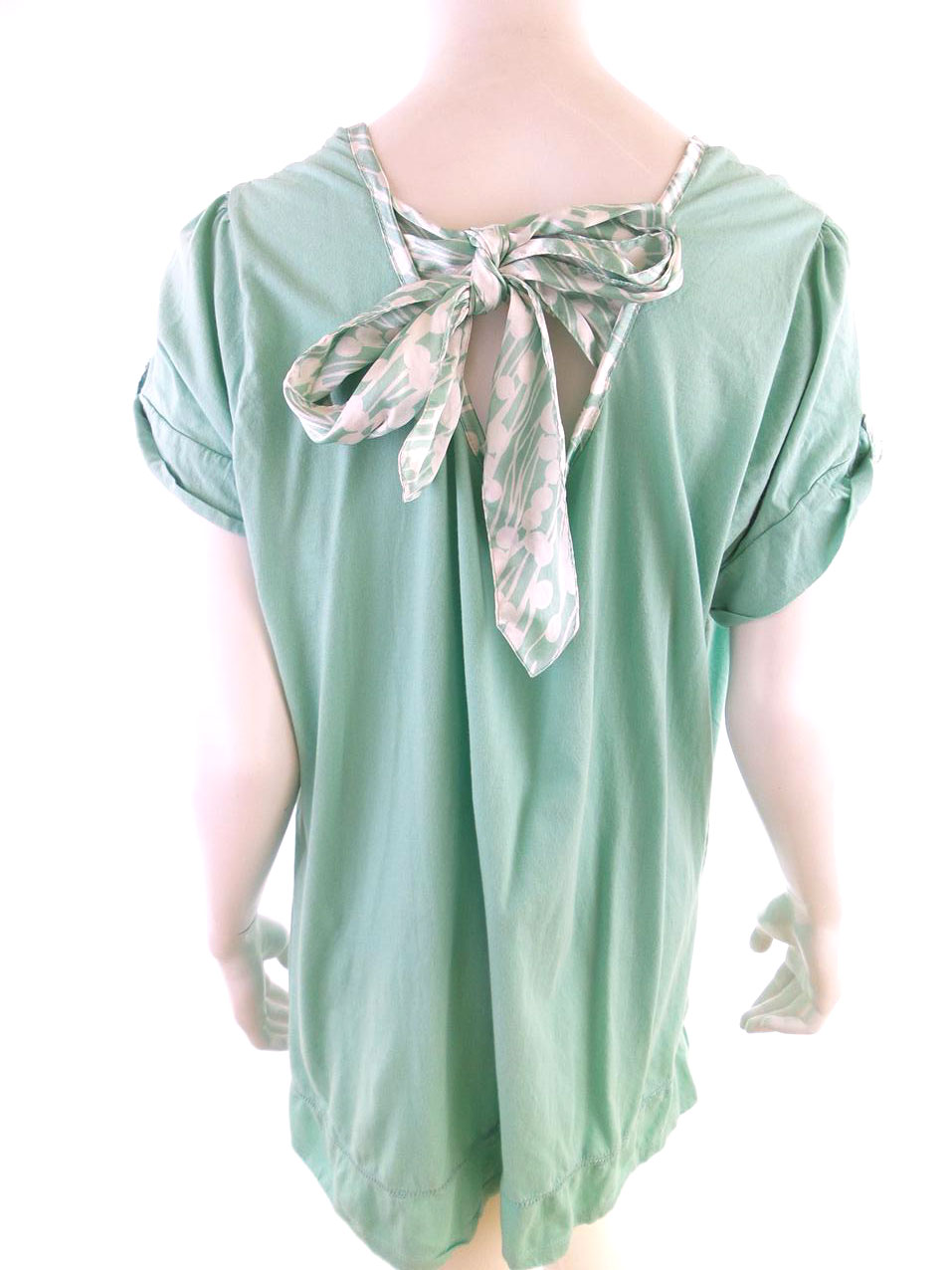 Vintage Rozmiar XXL Kolor Turkusowy Okrągły dekolt Tunika Bluzka Krótki rękaw Vintage Rozmiar XXL Kolor Turkusowy Okrągły dekolt Tunika Bluzka Krótki rękaw