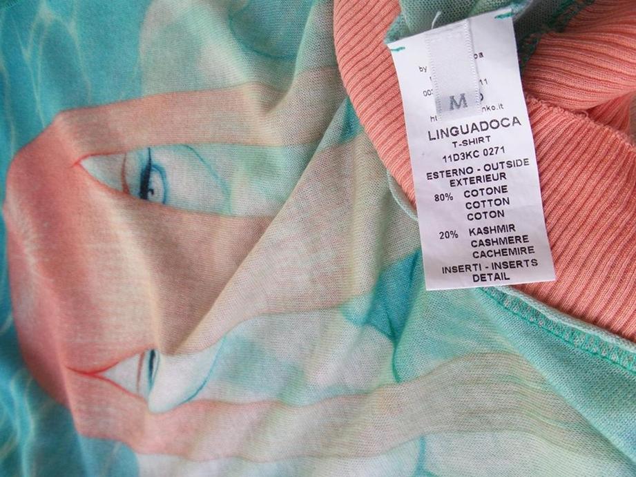 Pinko Rozmiar M Kolor Turkusowy Crew Neck T-Shirt Krótki rękaw Materiał Bawełna