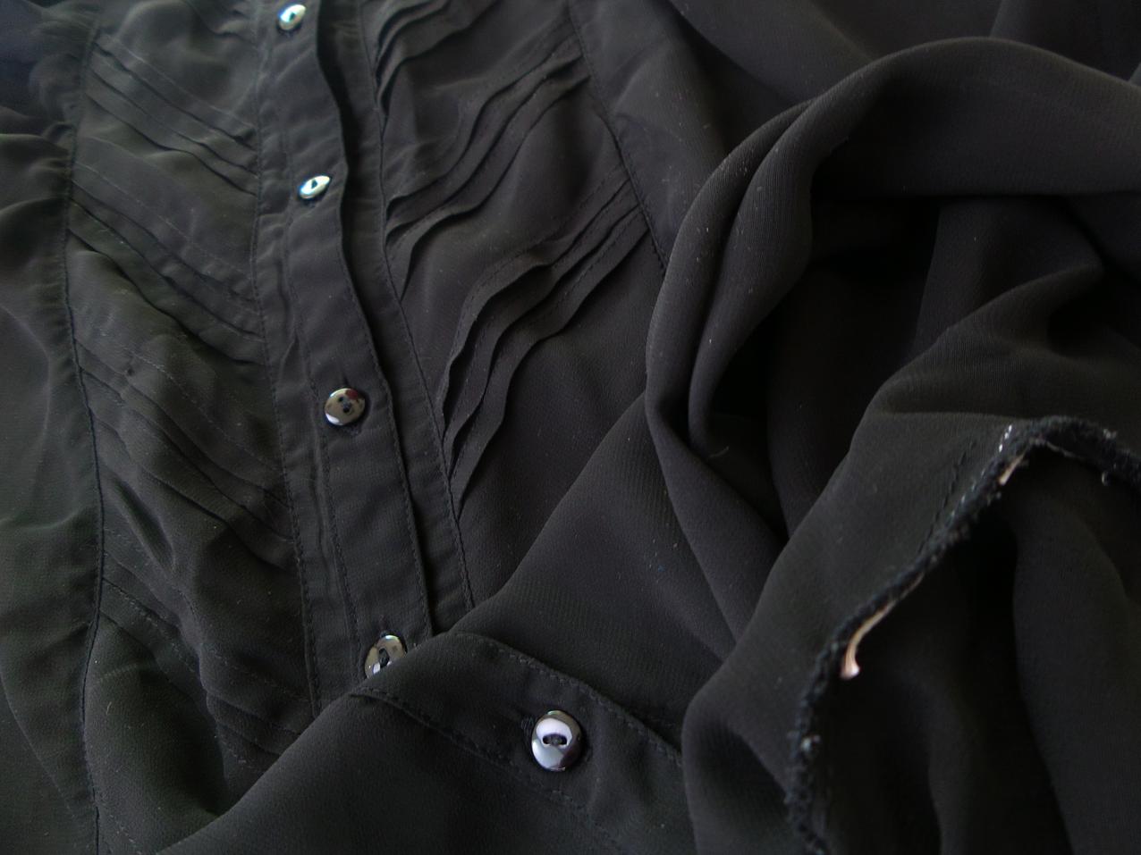 Vero moda Rozmiar L Kolor Czarny Okrągły dekolt Tunika Zapinana Bluzka Długi rękaw