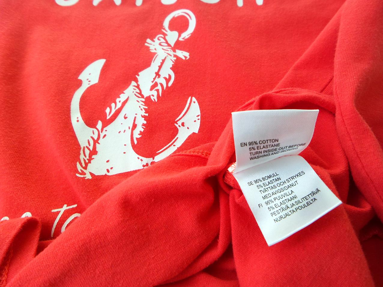 Hampton Republic Rozmiar 170 Kolor Czerwony Okrągły dekolt Bluzka Rękaw 3/4 Materiał Bawełna