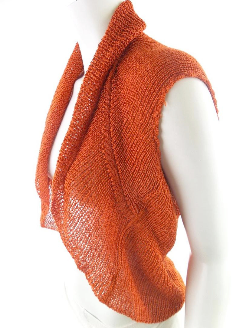 20180606_143147.jpg Topshop Rozmiar 36 Kolor Pomarańczowy W serek Otwarty Kardigan Bezrękawnik Materiał Akryl Cienka dzianina