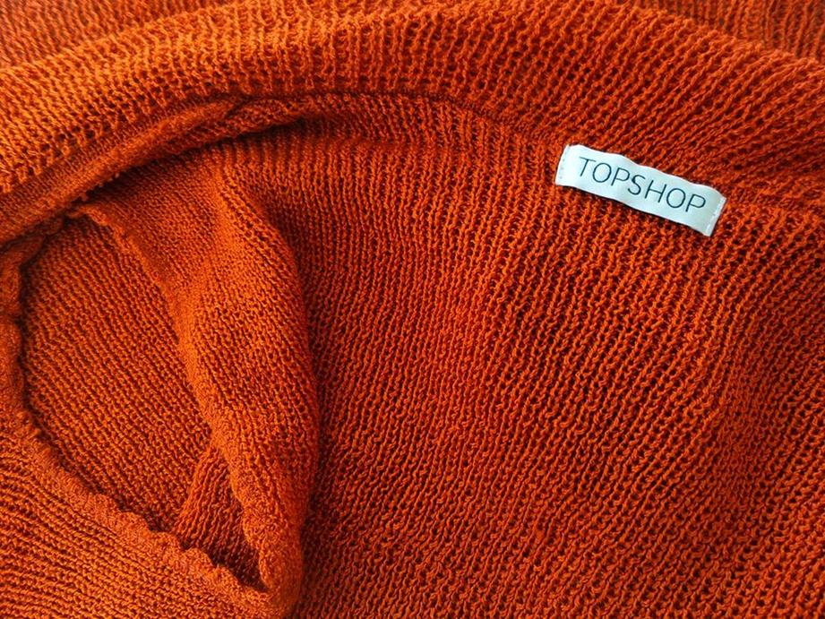 20180606_143213.jpg Topshop Rozmiar 36 Kolor Pomarańczowy W serek Otwarty Kardigan Bezrękawnik Materiał Akryl Cienka dzianina